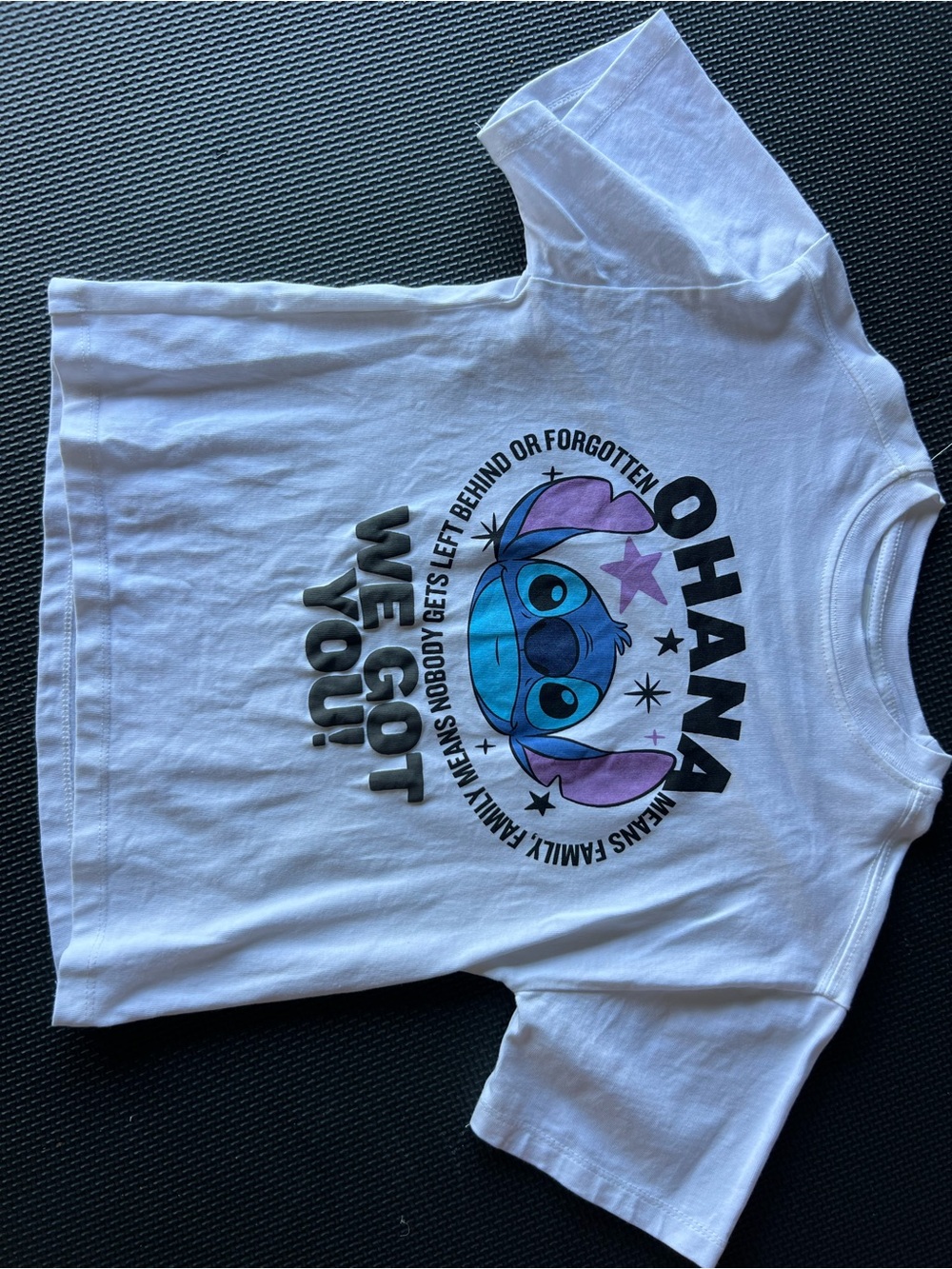 Disney x Zara Ohana Stitch Graphic Kids White T-Shirt